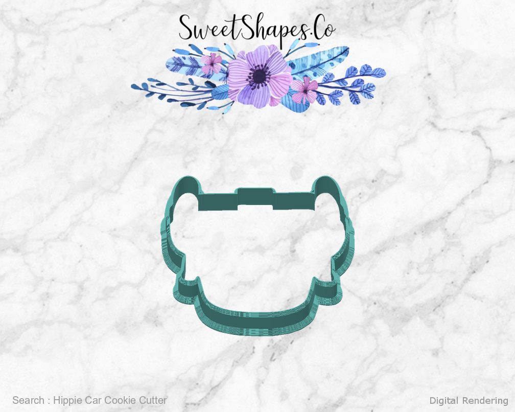 Hippie Car Cookie Cutter — back view