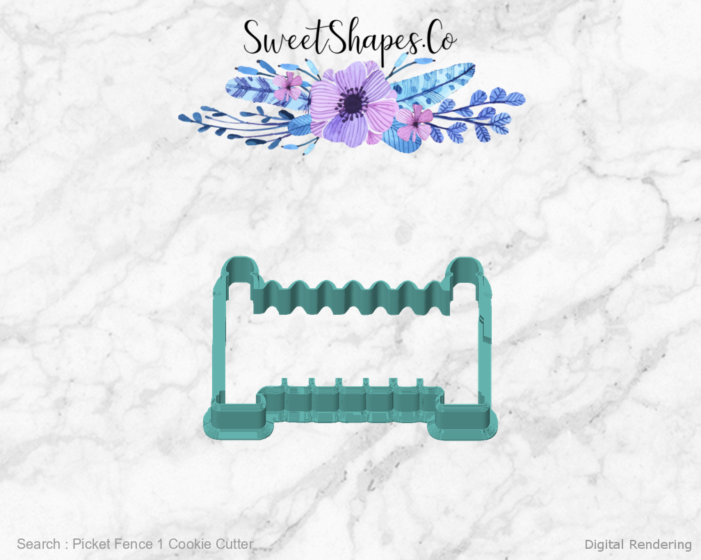 Picket Fence 1 Cookie Cutter — front view