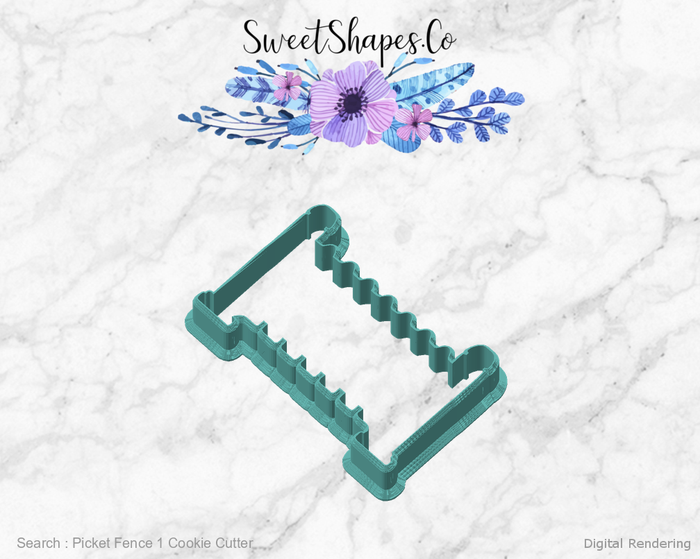 Picket Fence 1 Cookie Cutter — angled front view