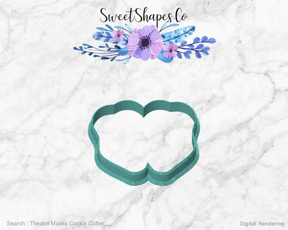Theatre Masks Cookie Cutter — front view