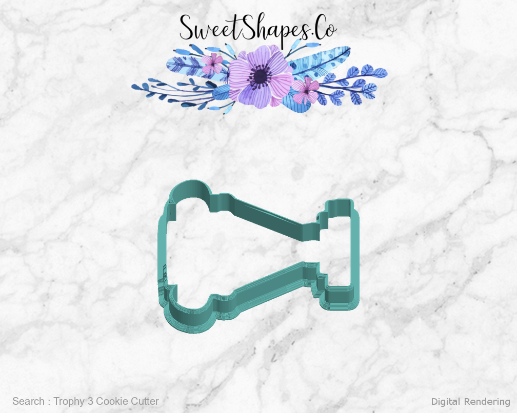 Trophy 3 Cookie Cutter — left view