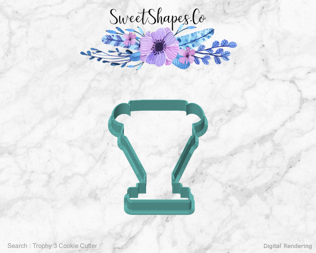 Trophy 3 Cookie Cutter — front view