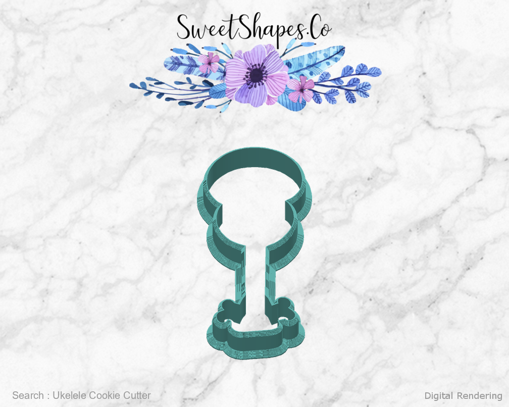 Ukelele Cookie Cutter — back view