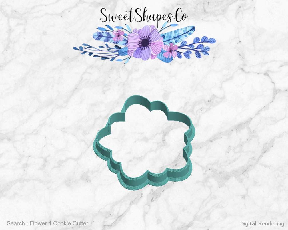 Flower 1 Cookie Cutter — left view