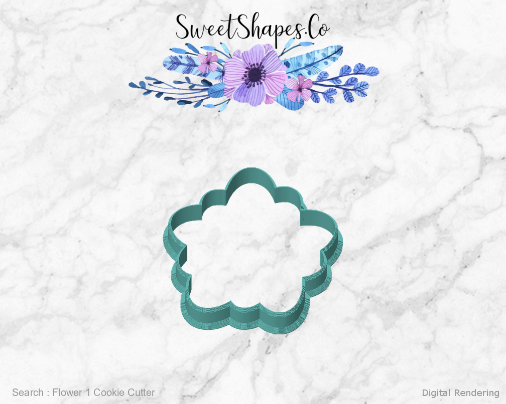 Flower 1 Cookie Cutter — front view