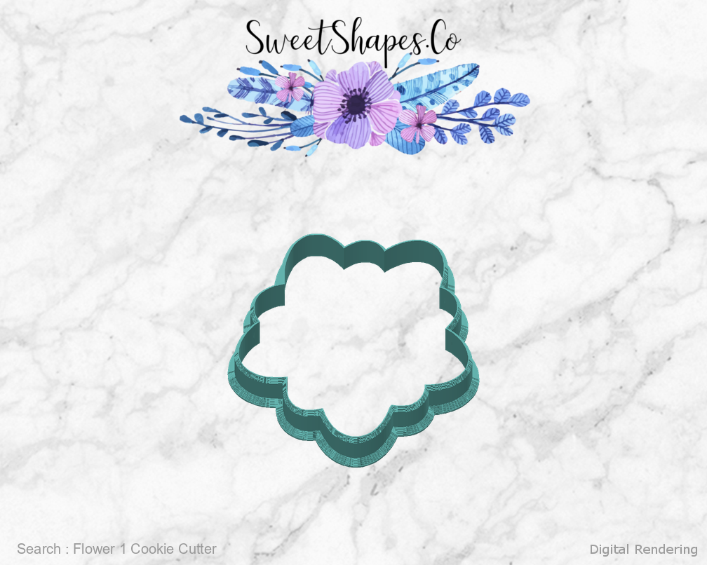 Flower 1 Cookie Cutter — back view