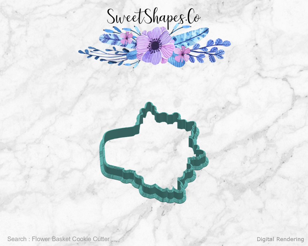 Flower Basket Cookie Cutter — right view