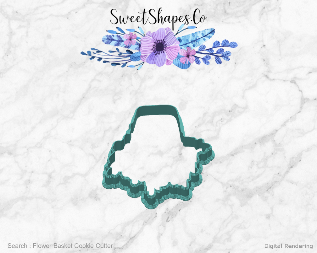 Flower Basket Cookie Cutter — back view