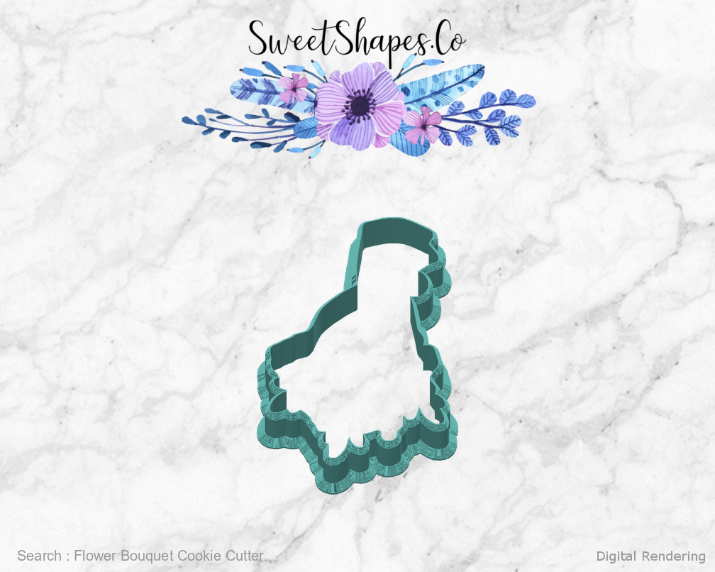 Flower Bouquet Cookie Cutter — back view