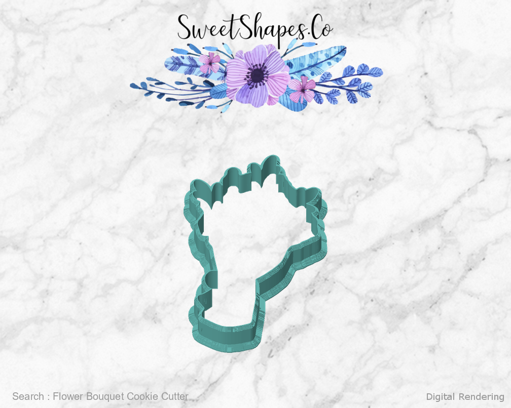 Flower Bouquet Cookie Cutter — front view