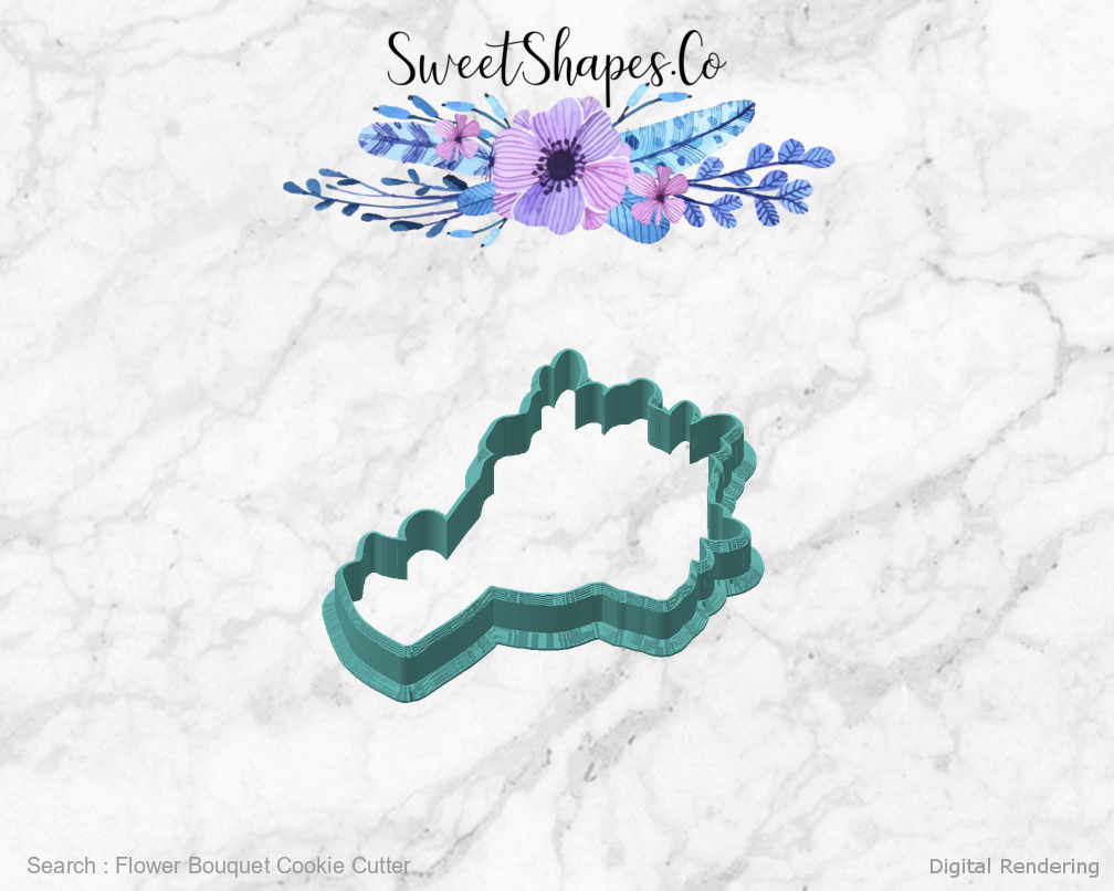 Flower Bouquet Cookie Cutter — angled front view