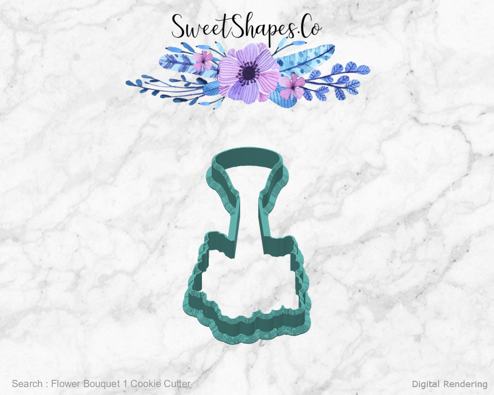 Flower Bouquet 1 Cookie Cutter — back view