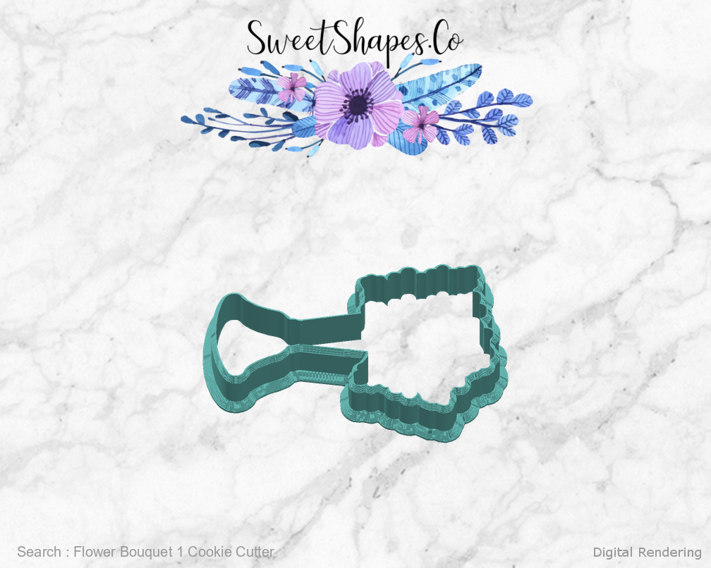 Flower Bouquet 1 Cookie Cutter — right view