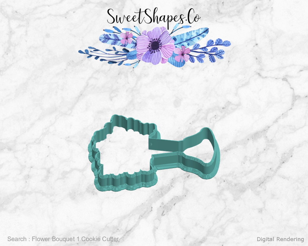 Flower Bouquet 1 Cookie Cutter — left view