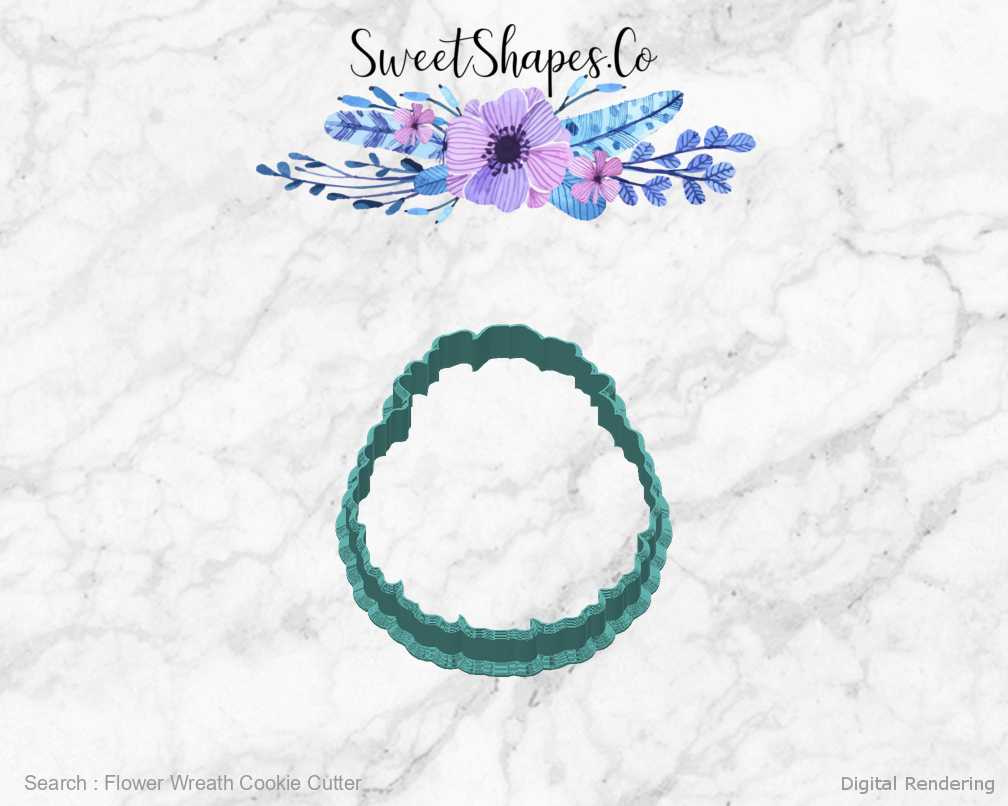 Flower Wreath Cookie Cutter — back view