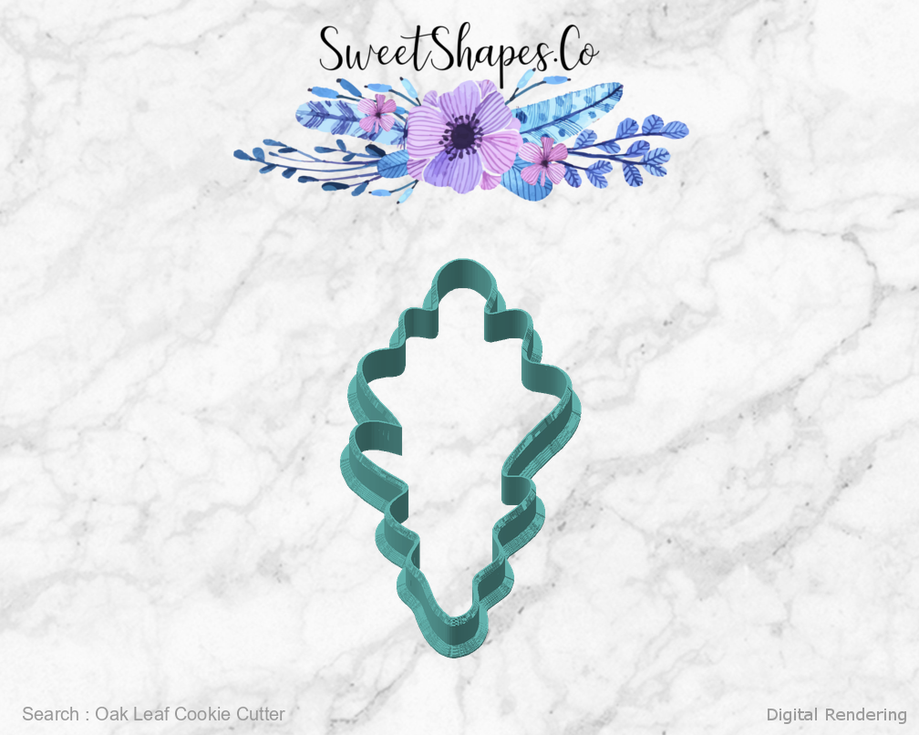 Oak Leaf Cookie Cutter — angled front view