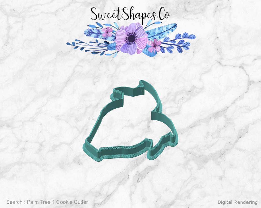 Palm Tree 1 Cookie Cutter — angled front view