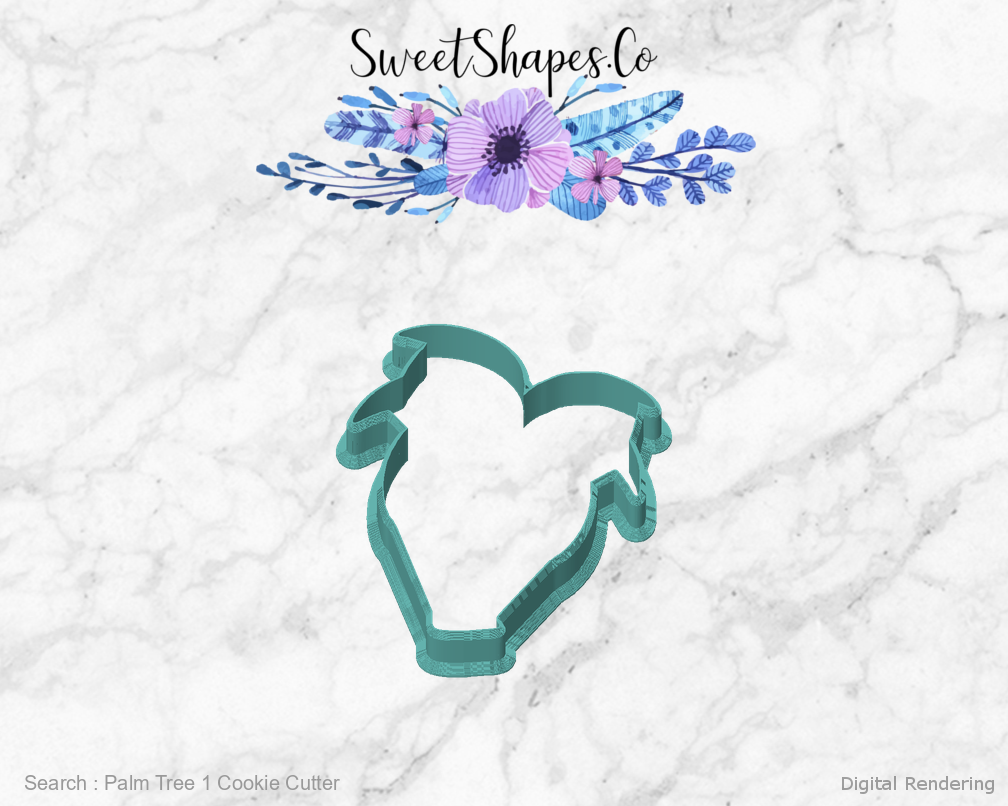 Palm Tree 1 Cookie Cutter — front view