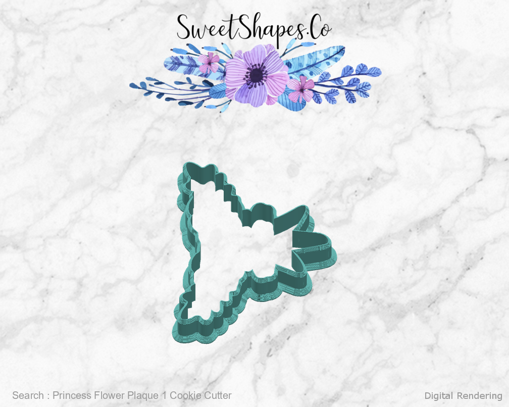 Princess Flower Plaque 1 Cookie Cutter — right view