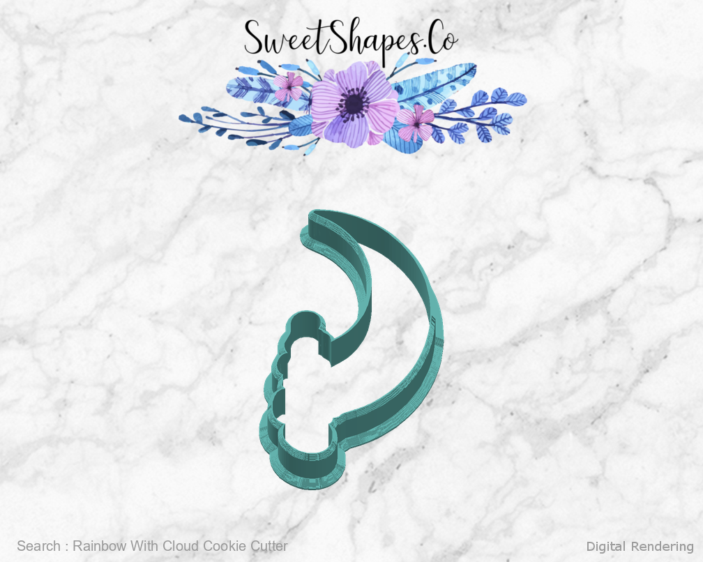Rainbow With Cloud Cookie Cutter — right view