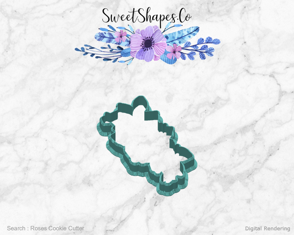 Roses Cookie Cutter — back view