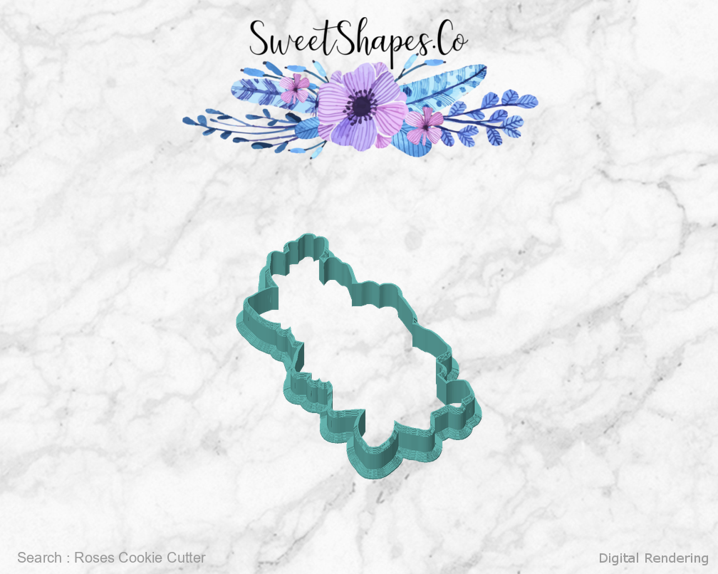 Roses Cookie Cutter — front view