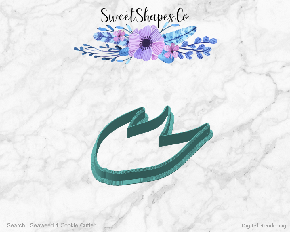 Seaweed 1 Cookie Cutter — angled front view