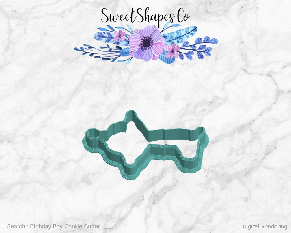 Birthday Boy Cookie Cutter — left view