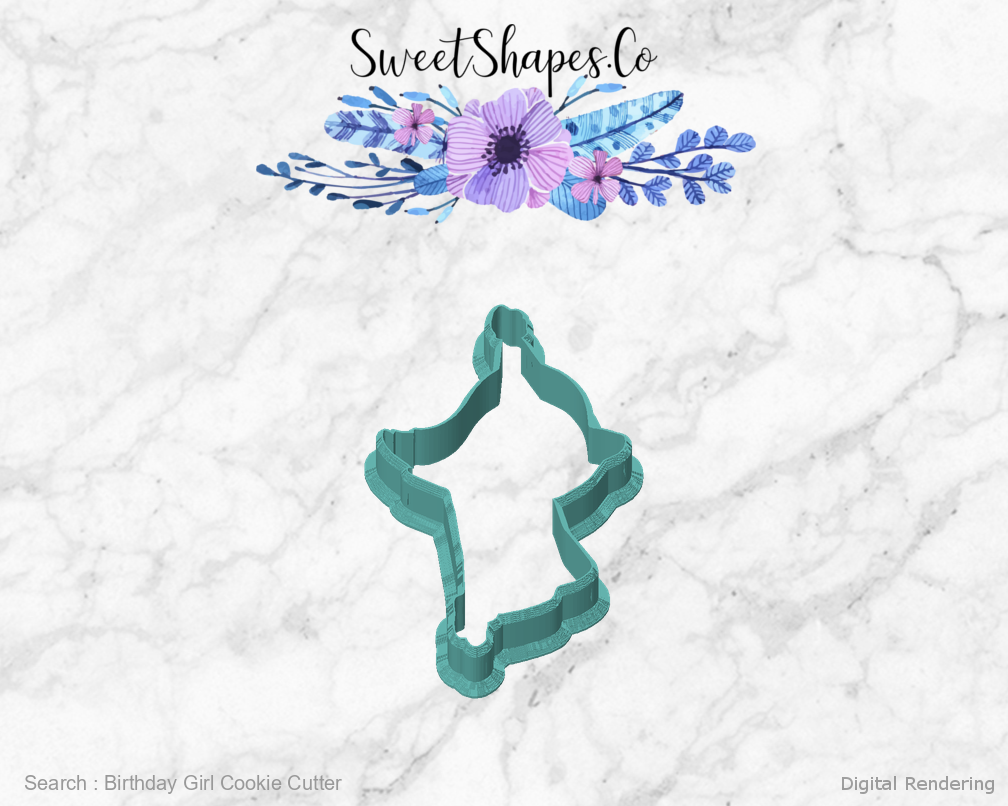 Birthday Girl Cookie Cutter — front view
