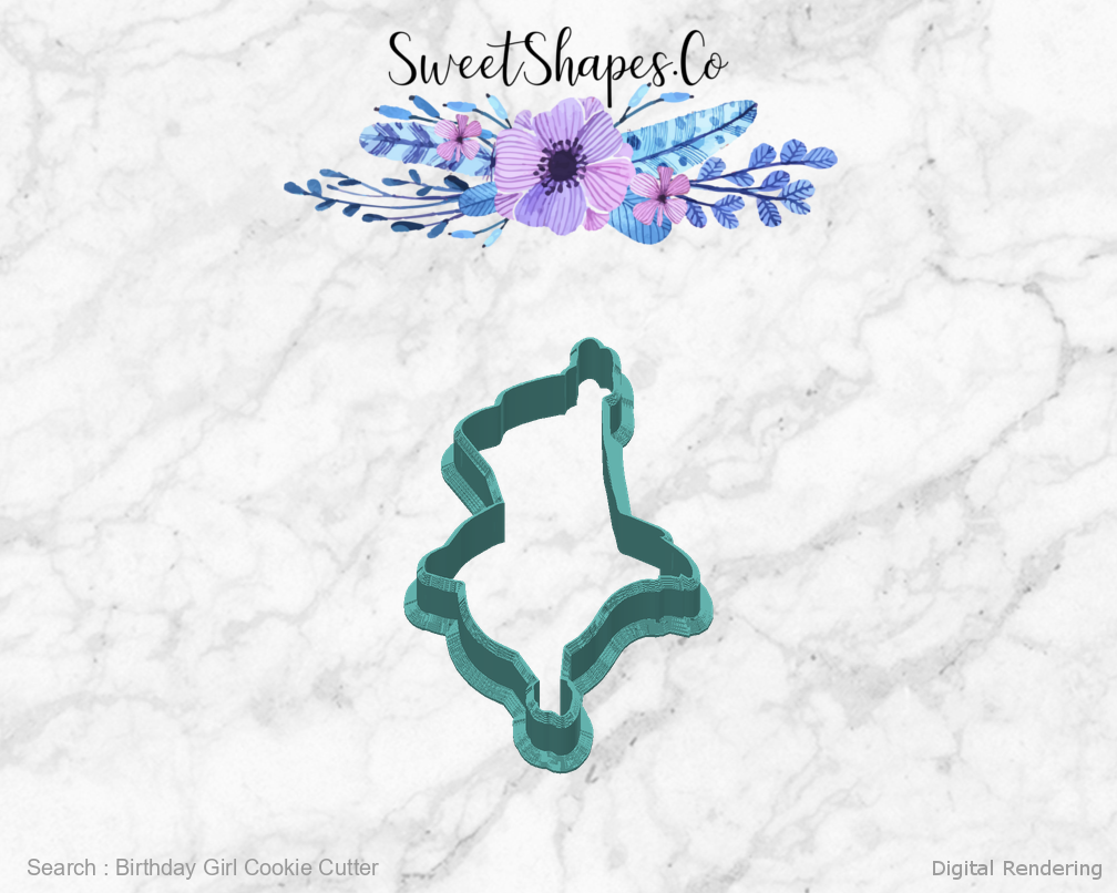Birthday Girl Cookie Cutter — back view