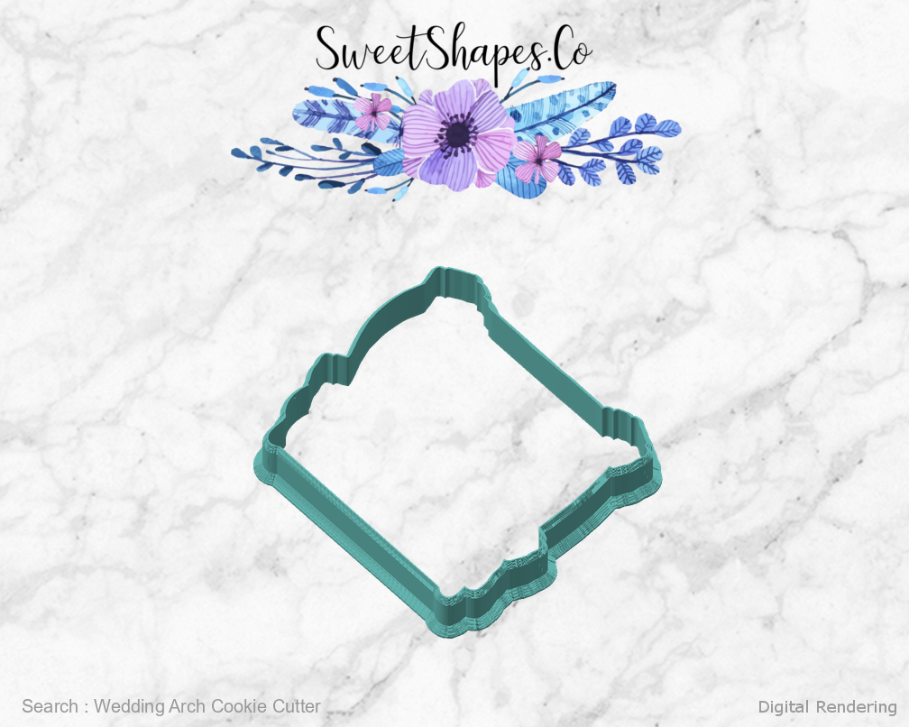 Wedding Arch Cookie Cutter — angled front view