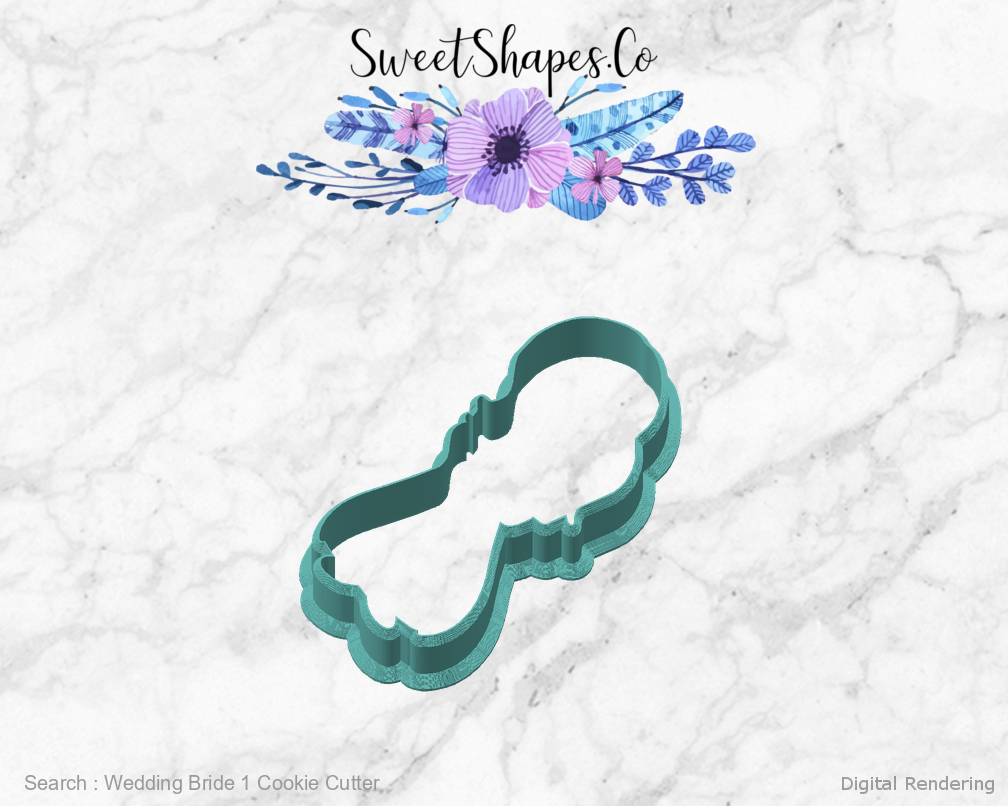 Wedding Bride 1 Cookie Cutter — angled front view