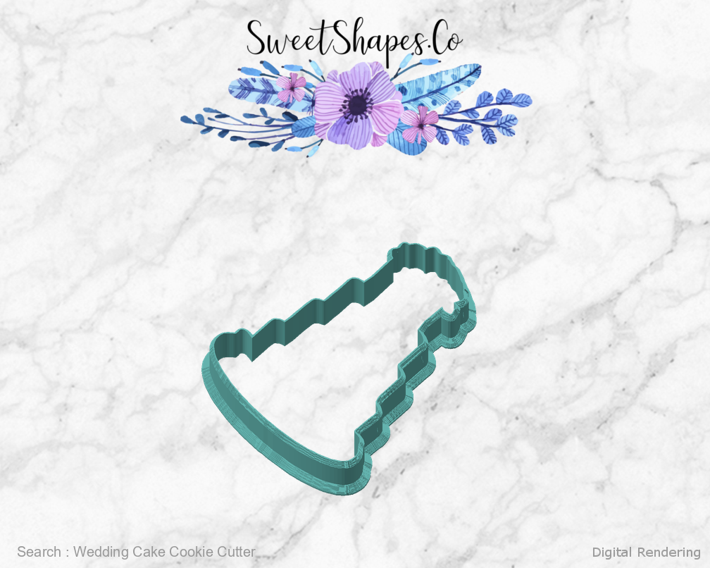 Wedding Cake Cookie Cutter — angled front view