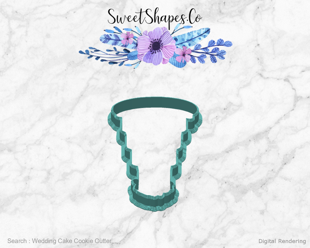 Wedding Cake Cookie Cutter — back view