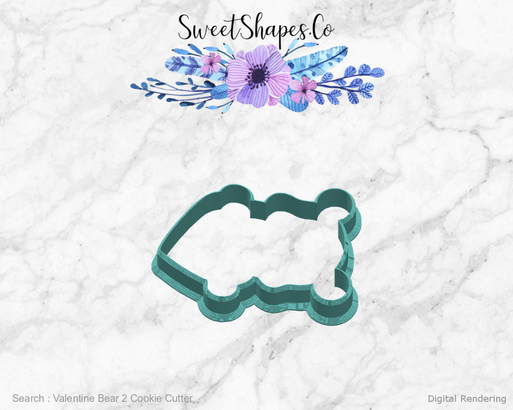 Valentine Bear 2 Cookie Cutter — right view