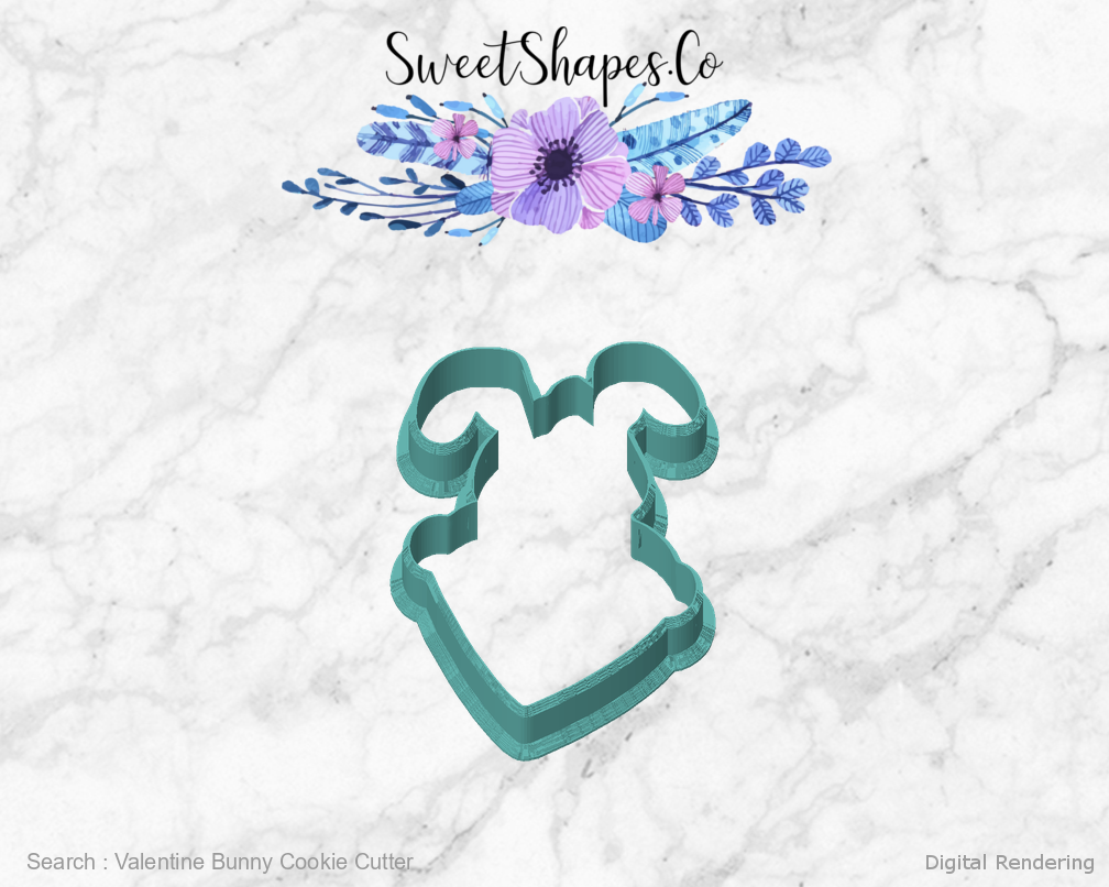 Valentine Bunny Cookie Cutter — front view