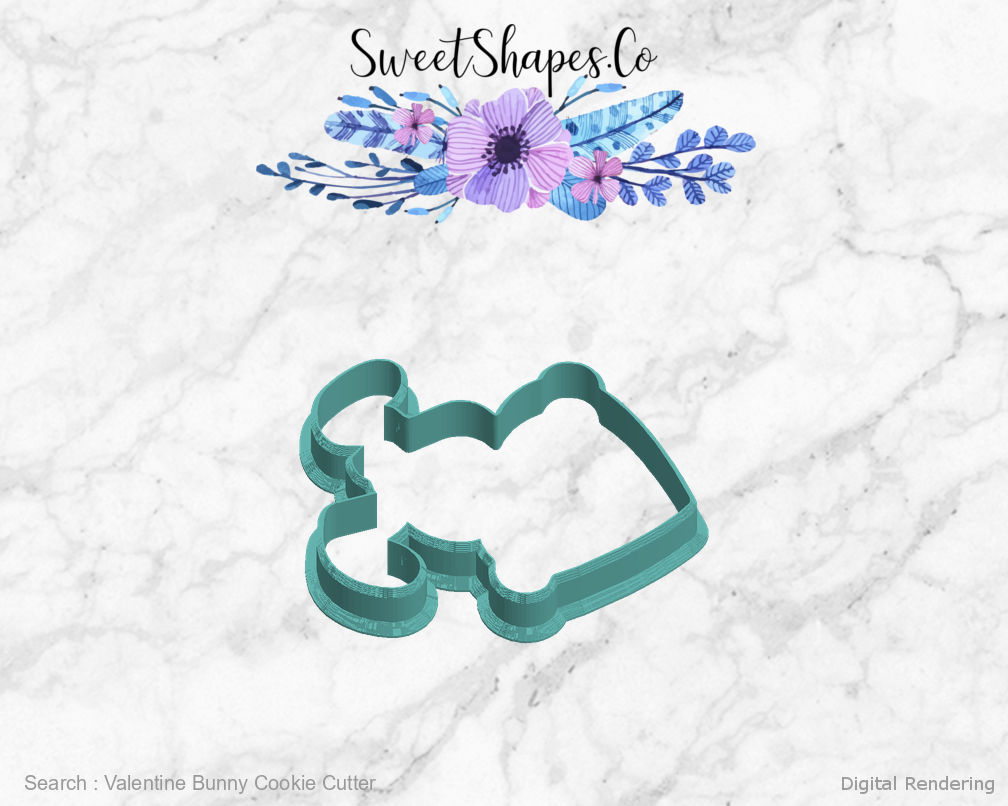 Valentine Bunny Cookie Cutter — left view