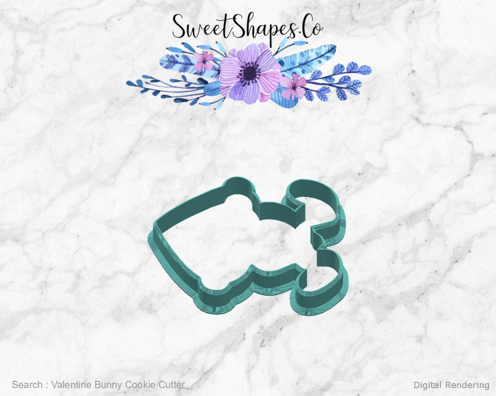 Valentine Bunny Cookie Cutter — right view