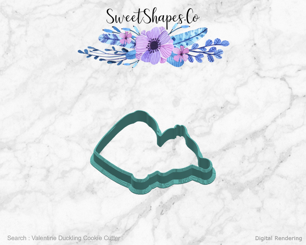 Valentine Duckling Cookie Cutter — right view