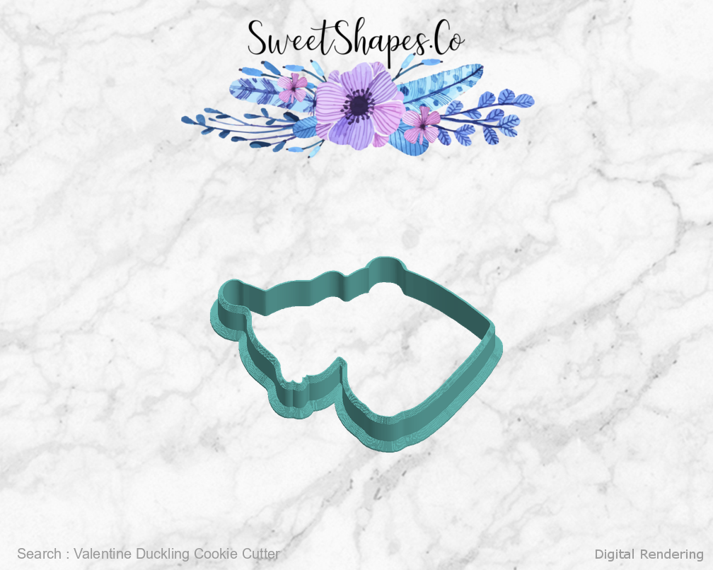 Valentine Duckling Cookie Cutter — left view