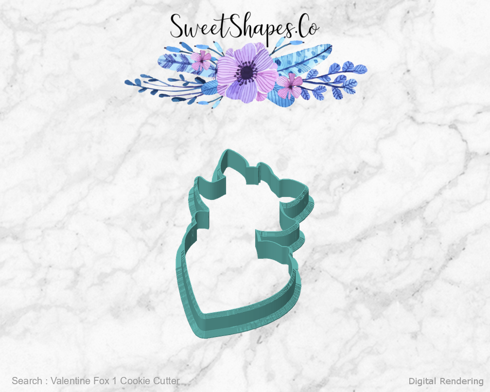 Valentine Fox 1 Cookie Cutter — front view