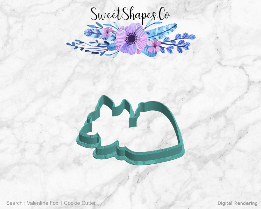 Valentine Fox 1 Cookie Cutter — left view