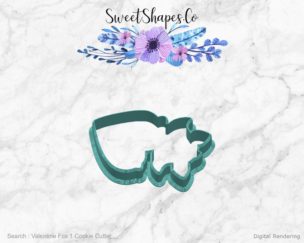 Valentine Fox 1 Cookie Cutter — right view