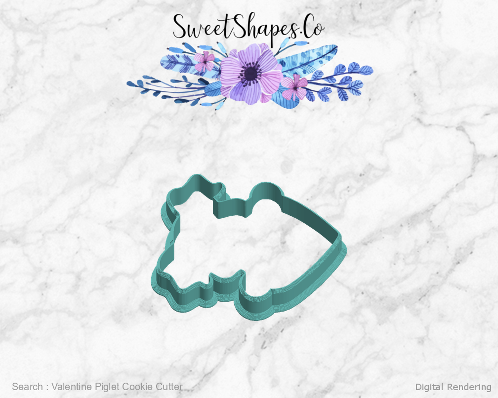 Valentine Piglet Cookie Cutter — left view