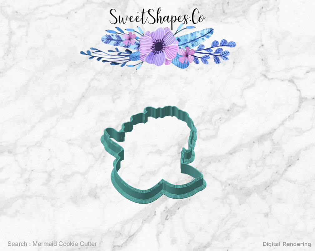 Mermaid Cookie Cutter — angled front view