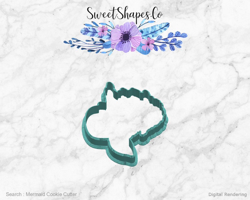 Mermaid Cookie Cutter — right view