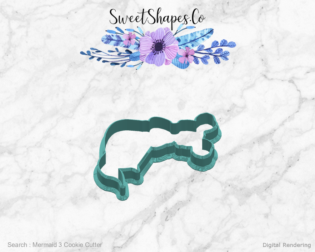 Mermaid 3 Cookie Cutter — right view