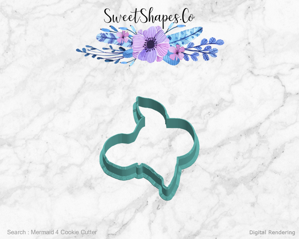 Mermaid 4 Cookie Cutter — left view