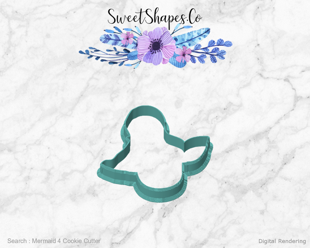 Mermaid 4 Cookie Cutter — front view