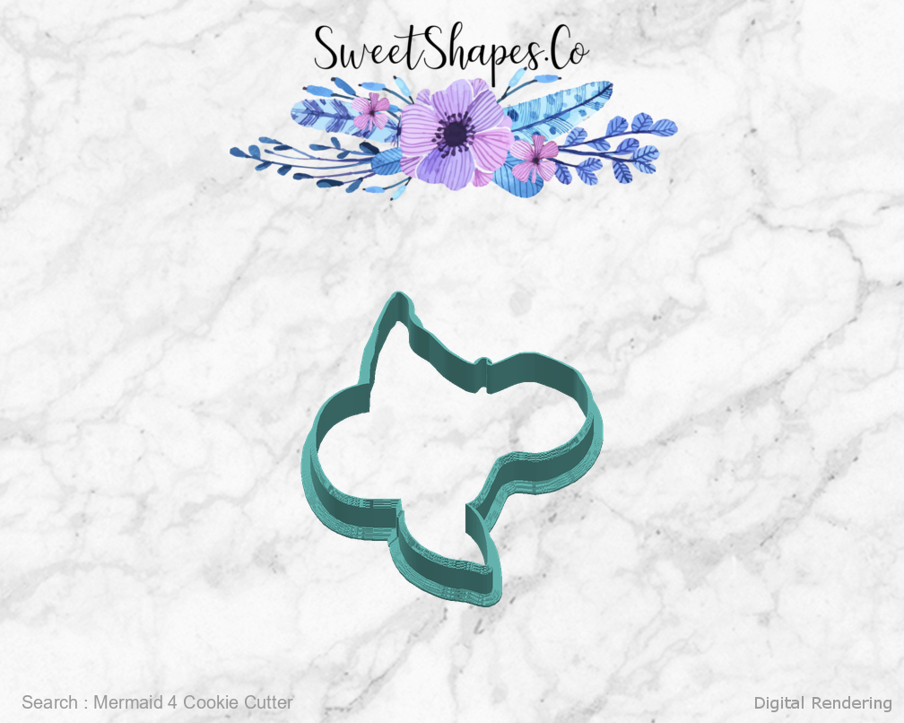 Mermaid 4 Cookie Cutter — right view